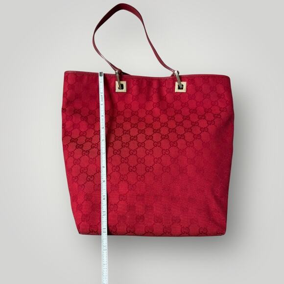 GUCCI GG Pattern GG Canvas Tote Bag Red - Picture 11 of 14
